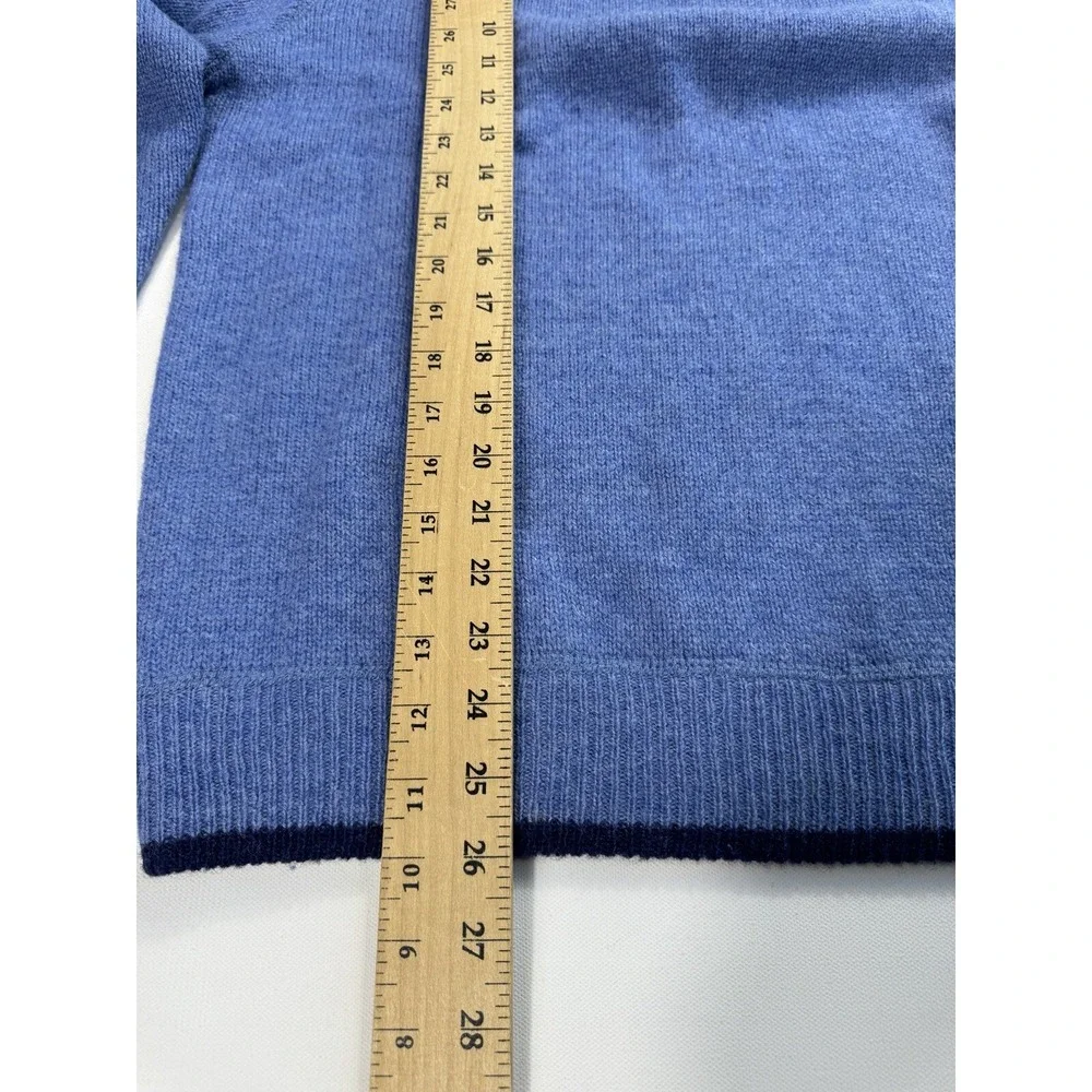 Irelands Eye 100% Wool Sweater Mens Small Blue 1/4 Zip High Neck Villanova